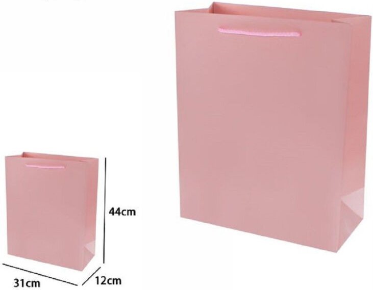 Trade Shop Traesio - Trade Shop - 3er Set Geschenktüten Taschen 44x31x12cm 69921 Rosa mit Kordelgriff -