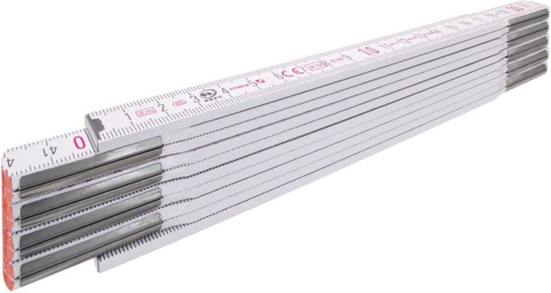 Stabila - Gliedermaßstab 1607 Länge 2 m Breite 1,70 cm mm/cm eg iii Buchenholz weiß
