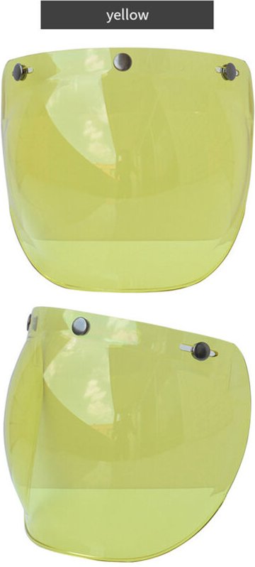 Eosnow Helm-Blasenvisier, Motorrad-Windschutzscheibenlinse mit Klapphalterung für 3-Snap-Open-Face-Helme