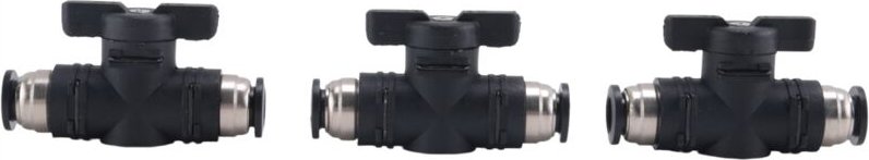 Tlily - mm Steckkugelhahn mit Luftstromregelung, Schnellanschluss-Rohrverschraubungen, 3er-Pack