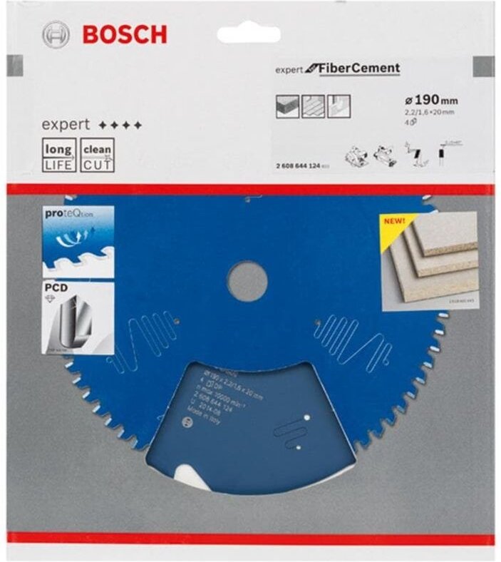 Bosch Kreissägeblatt Expert for Fibre Cement 190 x 20 x 2,2 mm, 4 Zähne
