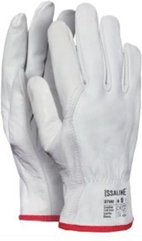 Top Industrial Starter 07140 weiße Vollnarbenlederhandschuhe - 8 (M) - Blanco