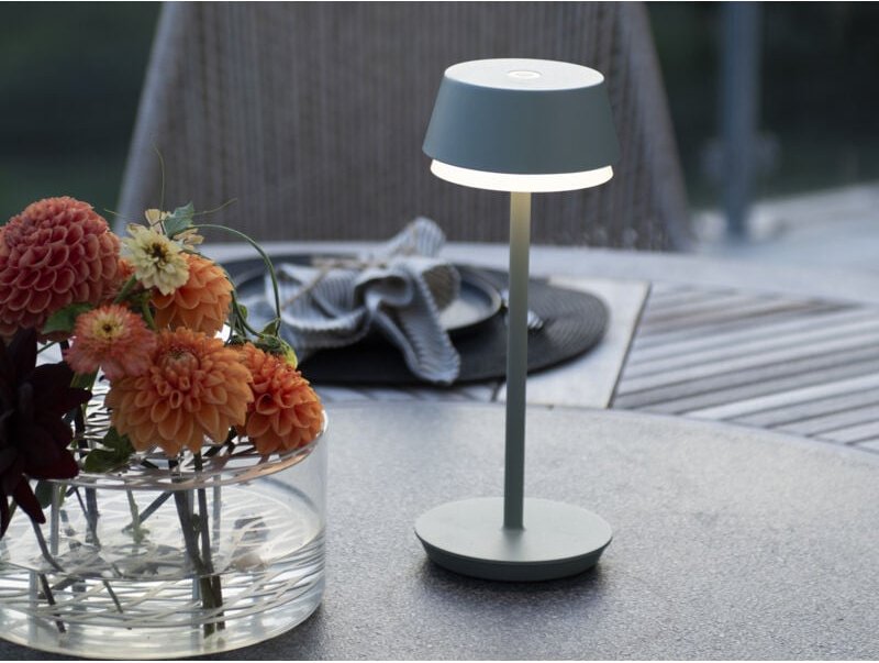 Konstsmide - 7830-630 Lyon LED-Akku-Tischlampe 2.5 w Warmweiß, rgb Grün-Grau