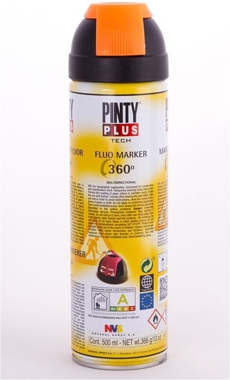 Sprühfarbe PintyPlus Tech Marker 360° Orange 650cc T143