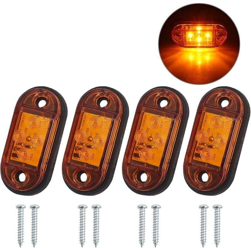 4x4 LED-Seitenmarkierungsleuchten, vorne und hinten, wasserdicht, 12 V/24 V, universell, für Anhänger, Transporter, Wohn...