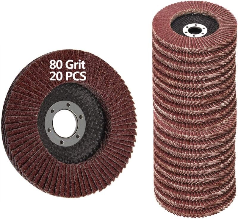 Thumbnail - Memkey - 20 Stück 4,5 Zoll - 80er-Schleifscheiben, 4 1/2 verschiedene Schleifscheiben, Schleifmittel aus Aluminiumoxid, ...