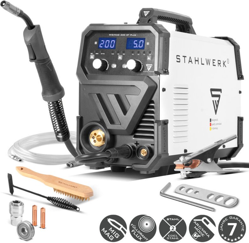 STAHLWERK Schweißgerät MIG MAG 200 ST PLUS Schutzgas-Schweißgerät IGBT mit 200 A