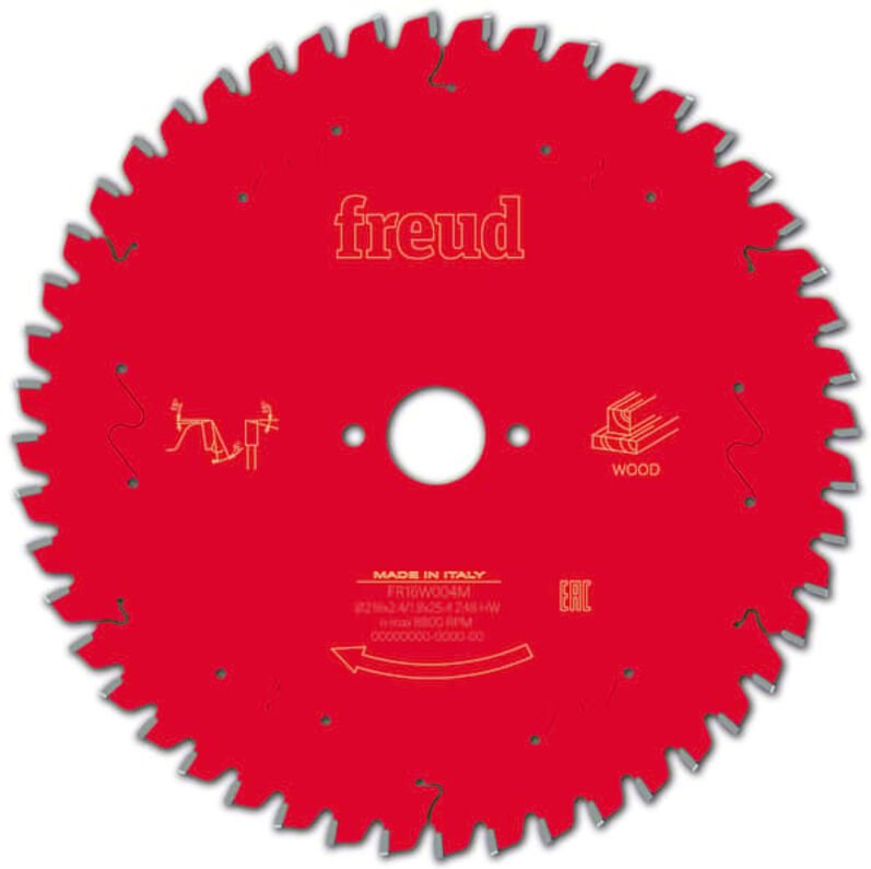 Freud - Sägeblatt für Handkreissäge Ø216 2,4/1,8 AL25,4 Z48 ba -5° - F03FS09751 -FR16W004M