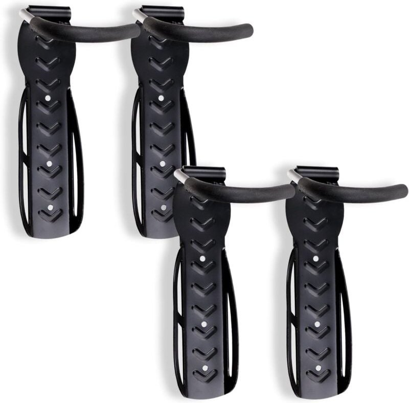 Fahrrad-Wandhaken – mobiler Haken – Fahrradträger, Wandhalterung – Schwarz, 4 Stück