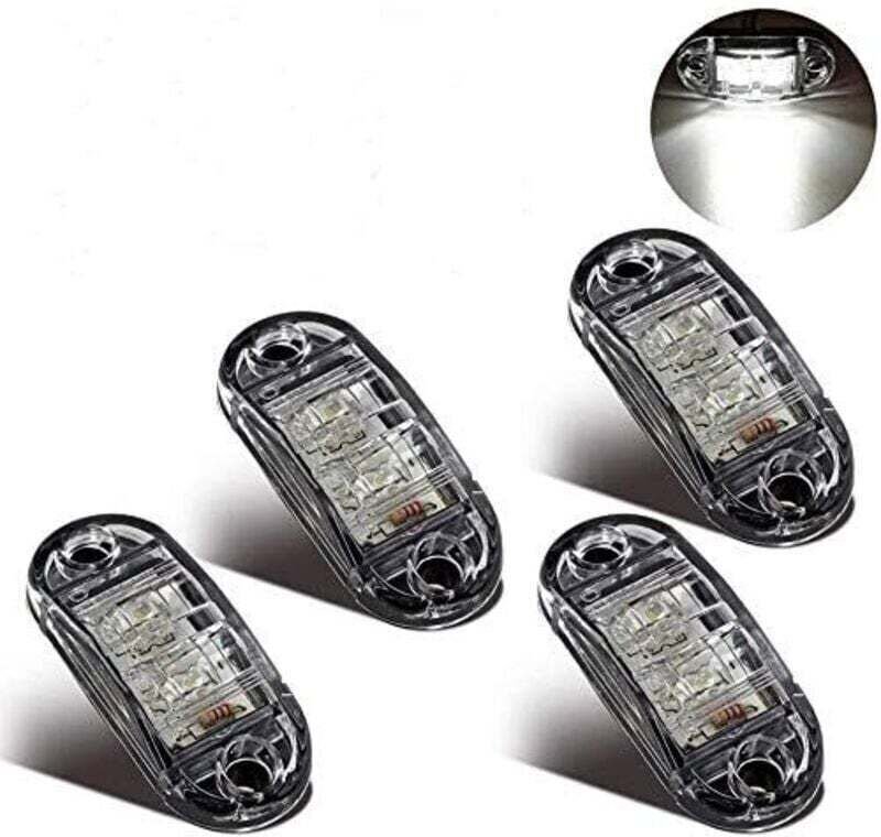 LED-Seitenmarkierungsleuchten/Positionsleuchten für 12V/24V Universal-Anhänger, LKW, Wohnwagen, Bus (4 Stück, Weiß)