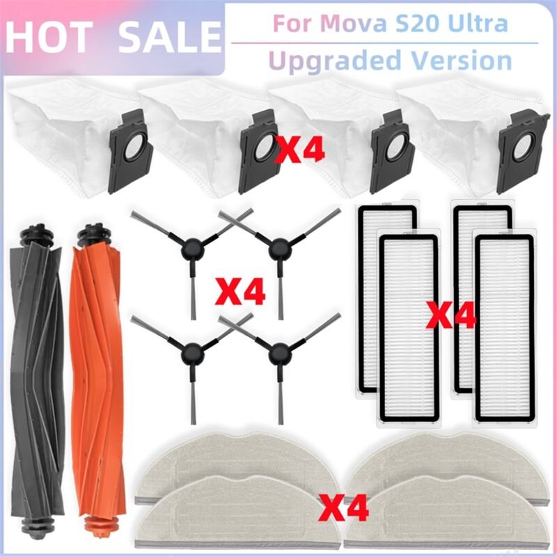 Für S20 Ultra Vakuum Teile Wichtigsten Roller Seite Pinsel Hepa-Filter Mopp Tuch Staub Tasche Zubehör