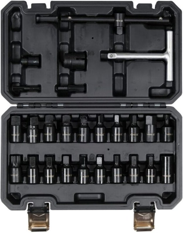 26Tlg Ölwannenschlüssel Spezial Einsatz-Satz Schlüsselsatz Ölwechsel Werkzeug 3/8"
