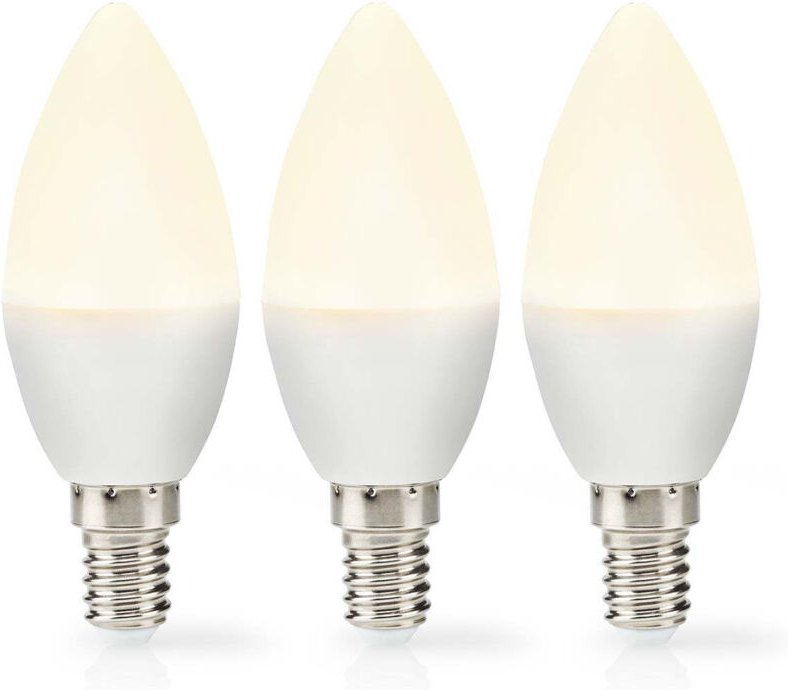 Nedis - Led lampe e14 ljus 49 w 470 lm 2700 k varm vit matt 3 st