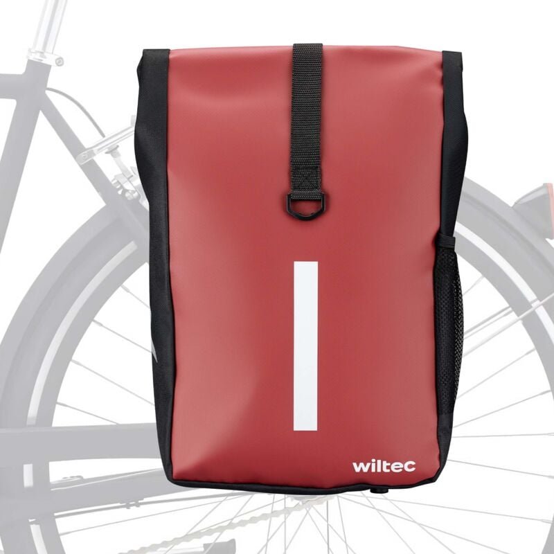 Wiltec - Gepäckträgertasche rot, Fahrradtasche Gepäckträger 16 l Stauraum, Gepäcktasche mit Tragegurt, wasserresistente ...