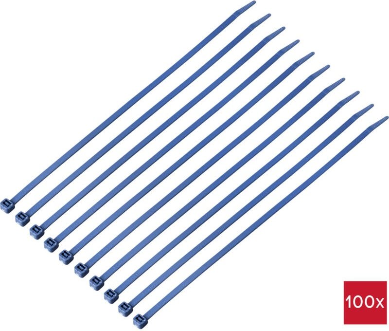 Tru Components - TC-12533356 Kabelbinder 280 mm 4.8 mm Blue Metall detektierbar 100 St.