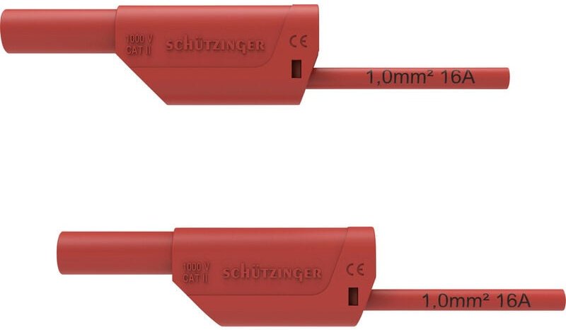 Thumbnail - Schützinger - vsfk 8500 / 1 / 100 / rt Sicherheits-Messleitung 4 mm-Stecker 4 mm-Stecker 100.00 cm Rot