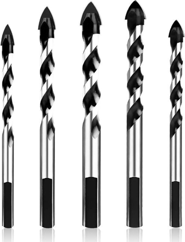 Ahlsen - Wolframcarbid-Bohrer, Set mit 5 Wolframcarbid-Diamantbohrern für Keramikfliesen, Beton, Ziegelwände, Glas, Kuns...