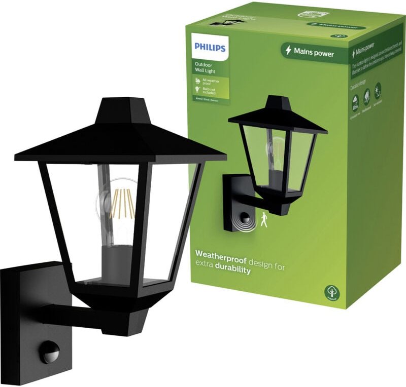 Philips - led Kinno 929004141401 Außenwandleuchte E27 Schwarz