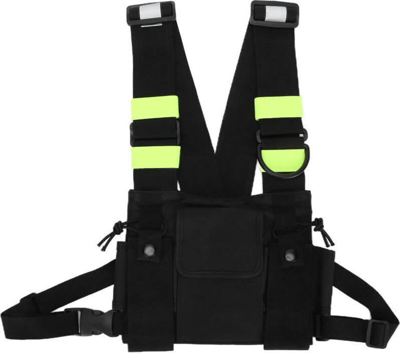 Walkie-Talkie-Weste, Brustgurt-Paket, Brustgurt-Frontpaket, gelb reflektierendes TYT-Radio-Taktikgurt-Frontpaket, Walkie...