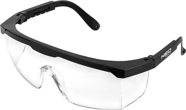Schutzbrille, weiße Gläser, verstellbare Bügel