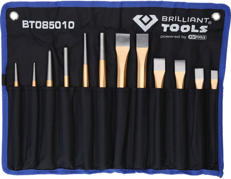 Brilliant Tools - Meißel und Durchtreiber-Satz, 12-tlg