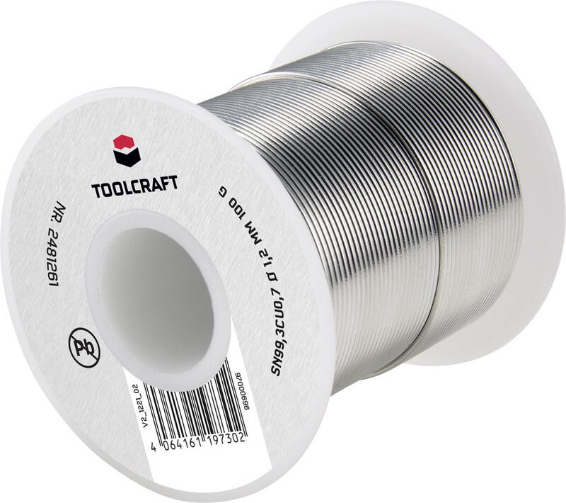 Toolcraft - Lötzinn, bleifrei Spule Sn99,3Cu0,7 ROL1 100 g 1.2 mm