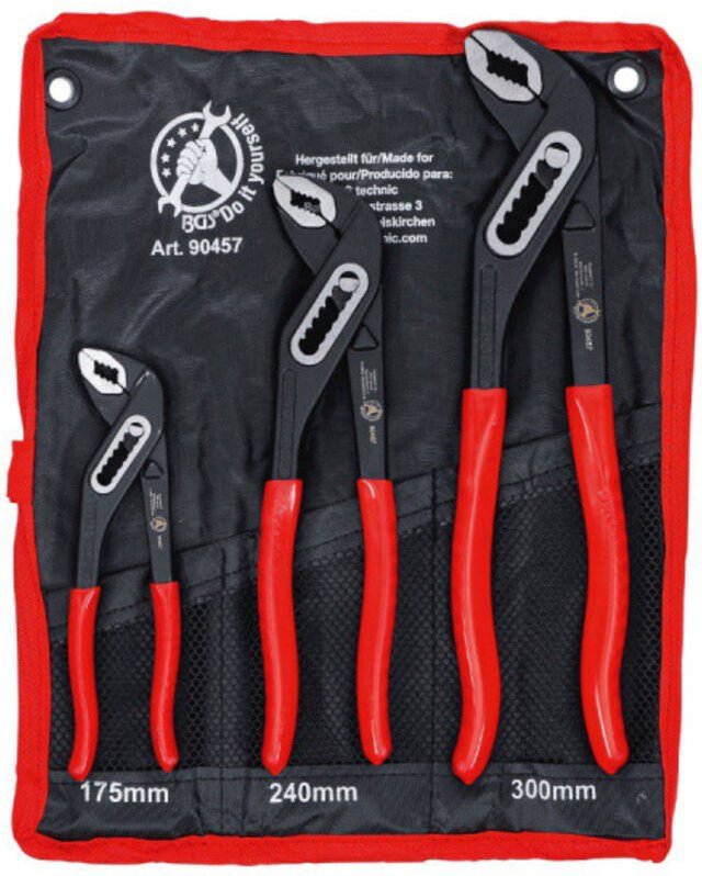 BGS TECHNIC Wasserpumpenzangen-Satz 90457, 3 teilig, 175…300 mm