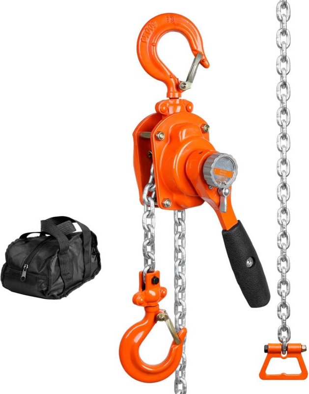 Mophorn - Manueller Hebel-Kettenzug, 1/2 Tonne (1100 lbs) Kapazität, 5 ft, G80 verzinkter Kohlenstoffstahl, Weston Doppe...