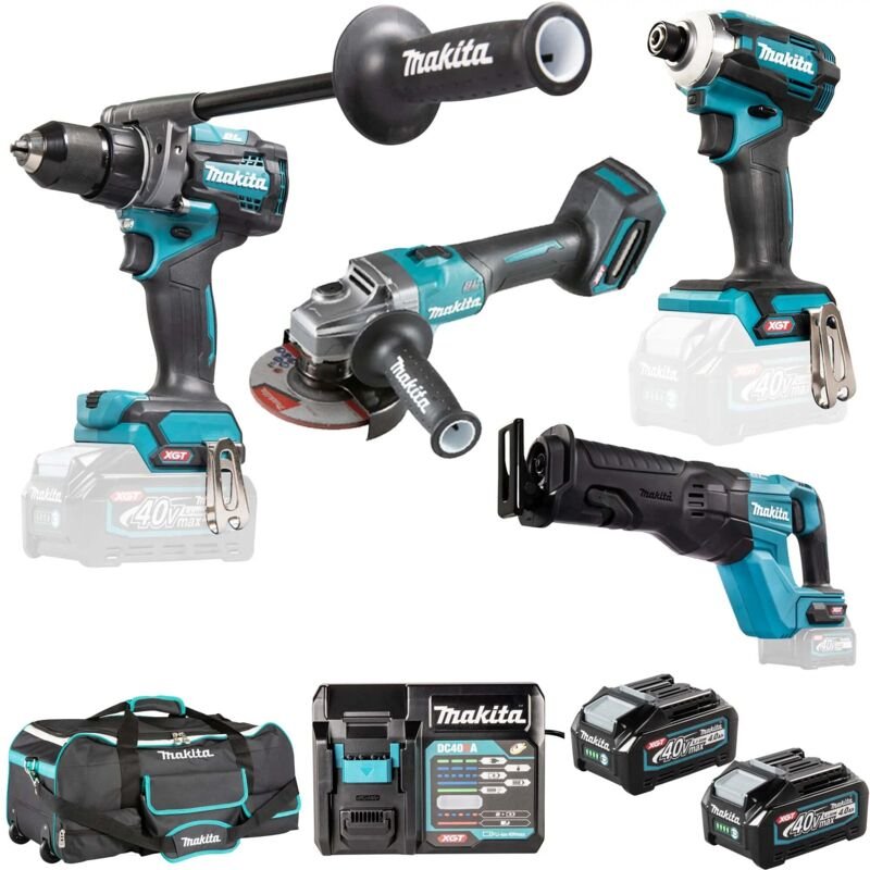 Makita - Satz von 4 Maschinen 40 v max Li-Ionen 4 Ah xgt (DF001G + GA005G + TD001G + JR001G) DK0126G401