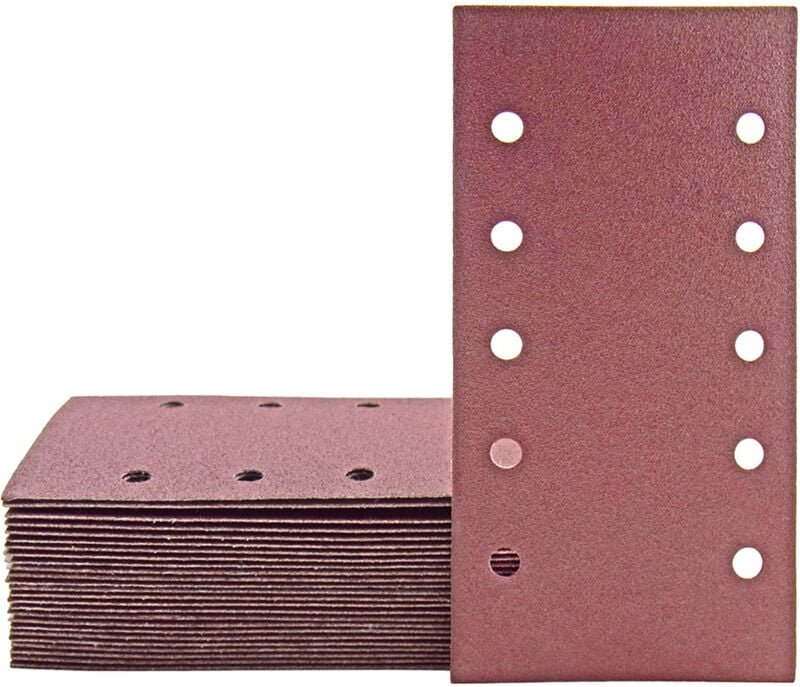 Fox Klett-Schleifblätter, 230 x 115 mm, 10-Loch, f. Schwingschleifer, Normalkorund (50 Stk.) K150 - Miotools