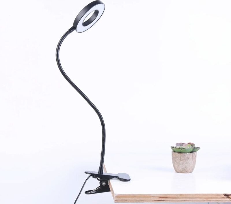 48 LED-Schreibtischlampe mit Clip, 360° flexibles Schwanenhals-Leselicht, 3 Beleuchtungsmodi und 10 Helligkeitsstufen, U...