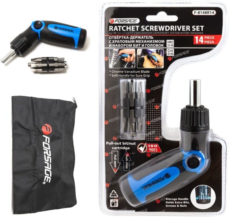 Universal-Schraubendreherbits Cr-V-Set, 14-teilig