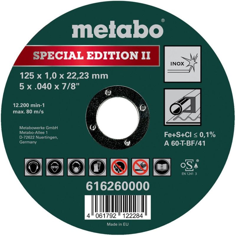 Metabo SPECIAL EDITION II 616260000 Trennscheibe gerade 125 mm 1 St.
