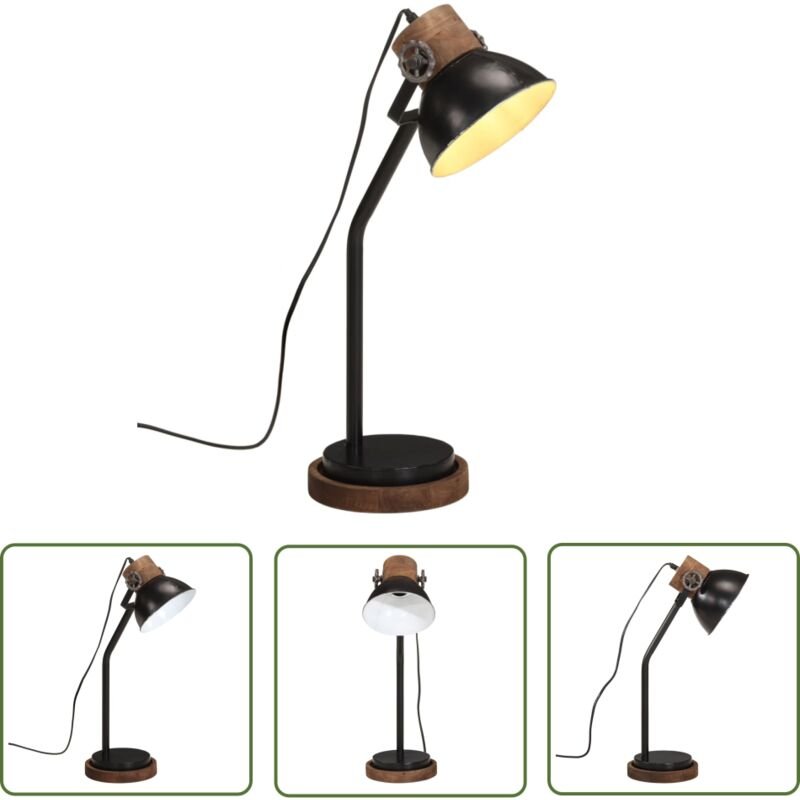 The Living Store Schreibtischlampe 25 W Schwarz 18x18x60 cm E27 - Industrielampen - Schreibtischlampe - Stehleuchte - Wo...
