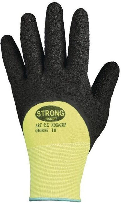 Handschuhe neongrip Größe 9 neongelb/schwarz ( 8000140722 ) - Stronghand
