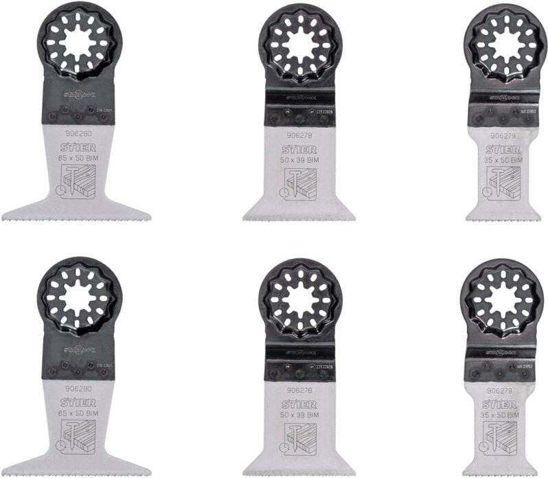 Starlock Multitool Sägeblätter Universal Holz und Nägel 6-tlg Starlock Multimaster Set Tauchsägeblatt Für Multifunktions...