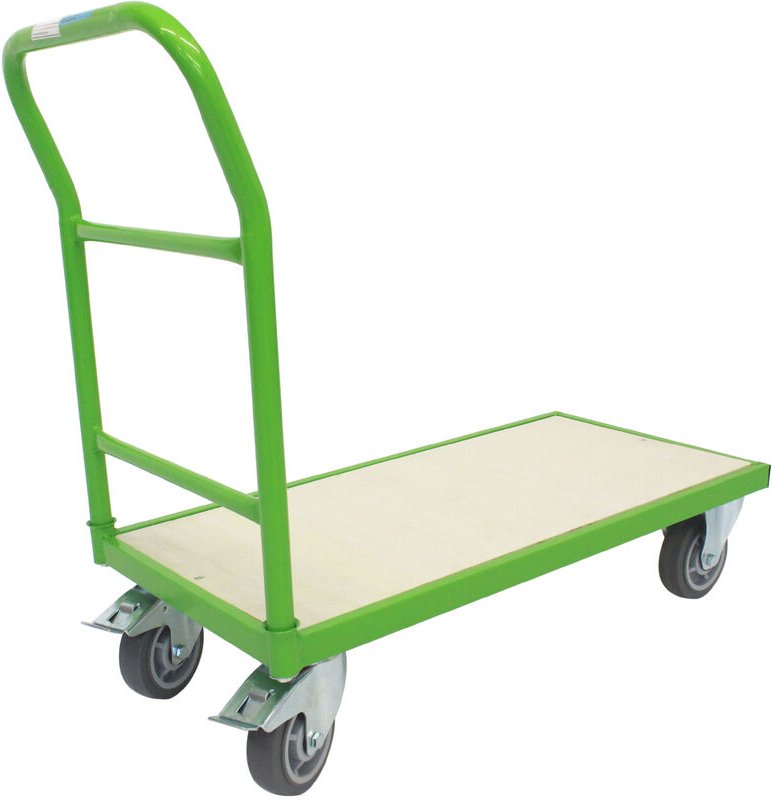 Plattformwagen 500 kg Traglast ca. 96 x 49 cm Ladefläche mit 2 Lenkrollen inkl. Bremse