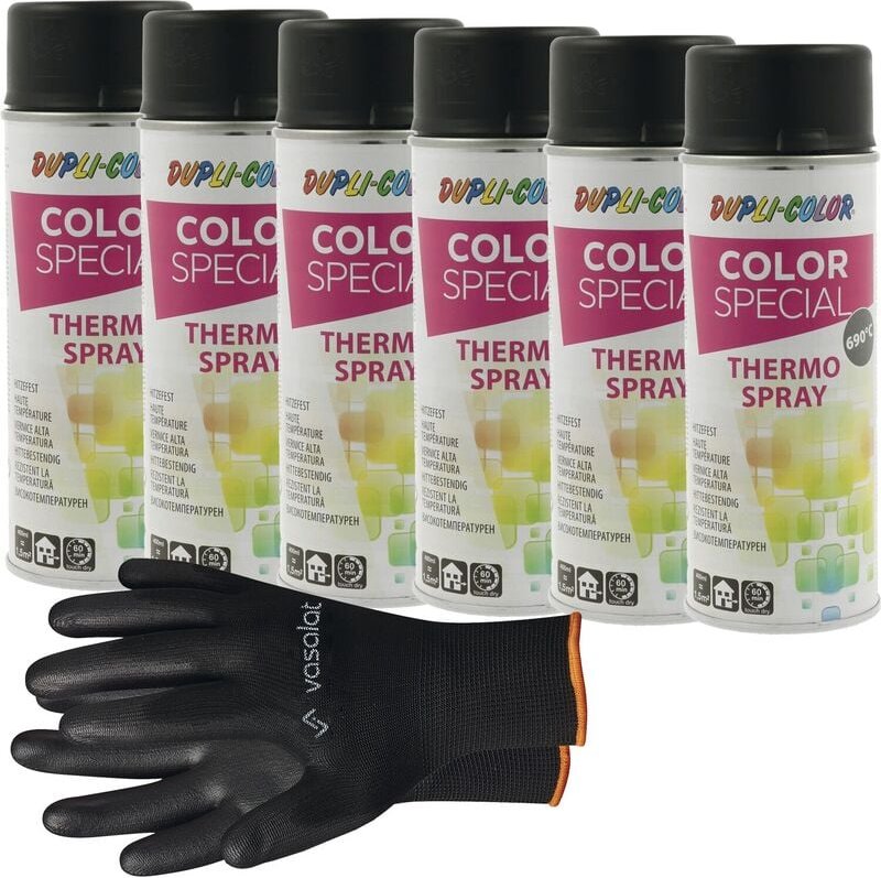 Dupli-Color Lackspray Hitzebeständig schwarz zum Renovieren, Ausbessern und Verschönern - hochtemperaturbeständiger Hitz...