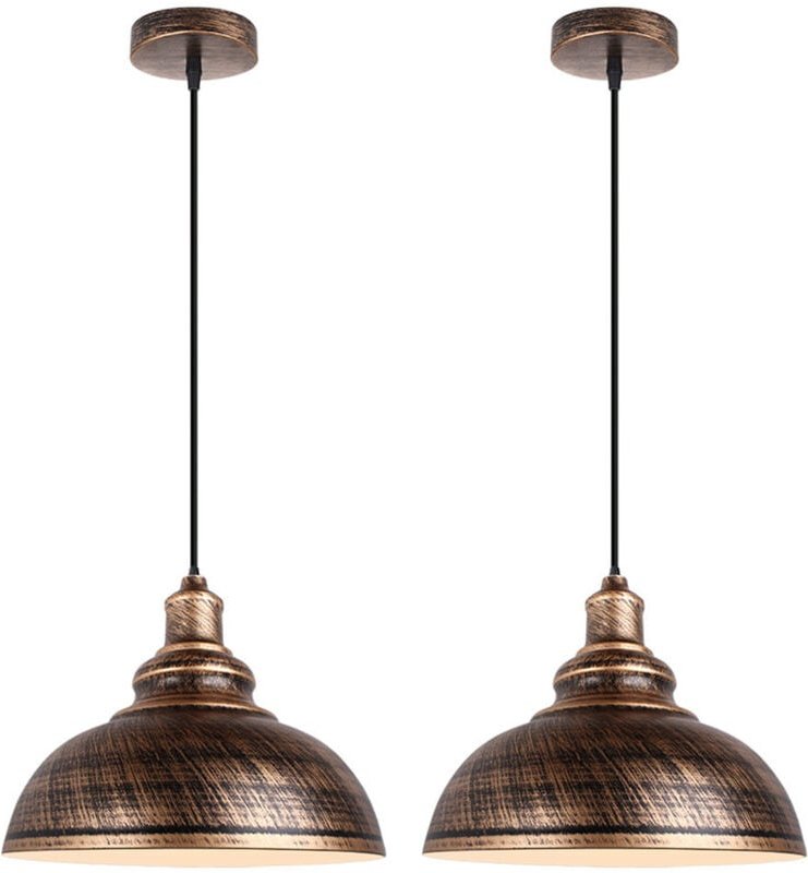Wottes - 2 Stücke Pendelleuchte Retro Hängelampe Bronze Kronleuchter für Kücheninseln Esszimmer Cafés