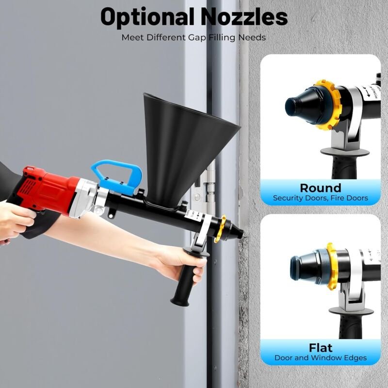 Elektrisch Mörtelspritze Fugenpistole für Mörtel Fugenspritze mit Zubehör Handmörtelpumpe Mörtelpresse Tragbare Edelstah...