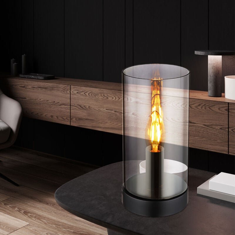 Globo Lighting - Tischleuchte Beistelllampe Schlafzimmerleuchte Metall Schwarz h 22,5 cm