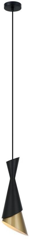 Malia - Moderner hängender Anhänger Schwarz, Gold 1 Licht, E27 - Italux