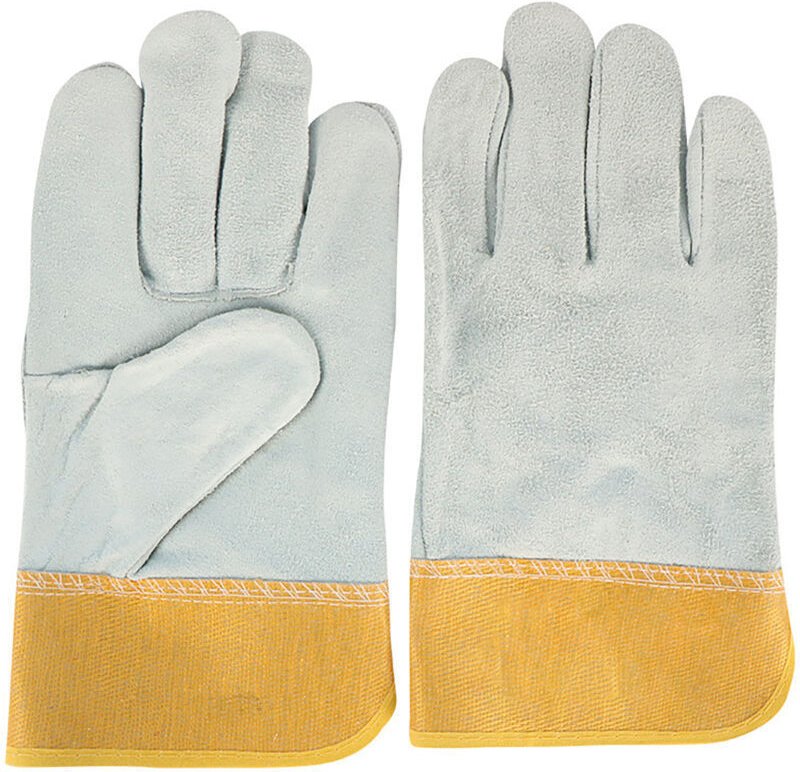 Schutzhandschuhe für Schweißer, komplett aus Leder, zweilagig, Einheitsgröße, hitzebeständige Arbeitshandschuhe aus Rind...