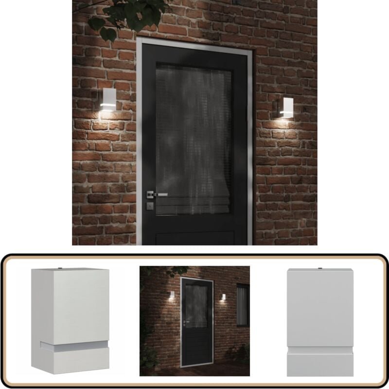 Außenwandleuchte Silbern Edelstahl - Outdoor Wandleuchte - Edelstahl Leuchte - Gartenbeleuchtung - Garten Lampen - Wette...