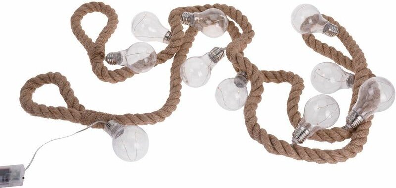 EDM - 30 led Lichterkette mit Birnenmotiv auf Juteschnur - Home Styling Collection