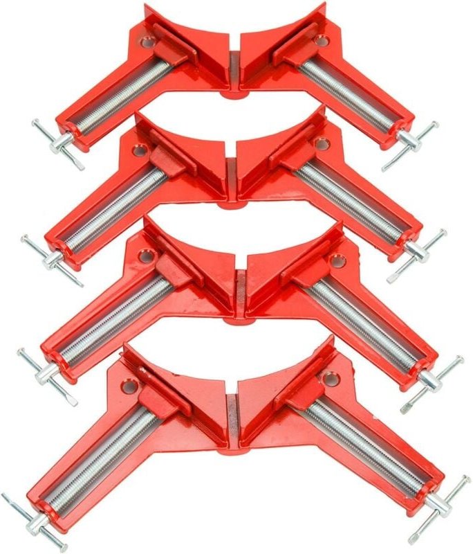 4 Stück 90 Grad rechtwinklige Klemme, Holzbearbeitung diy Handwerkzeuge hsm Eckklemmen 75 mm