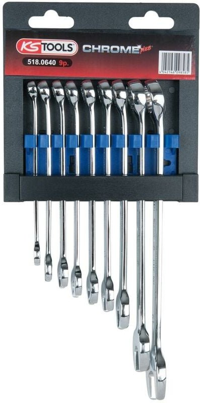 CHROMEplus Ringmaulschlüssel-Satz, abgewinkelt, 9-tlg