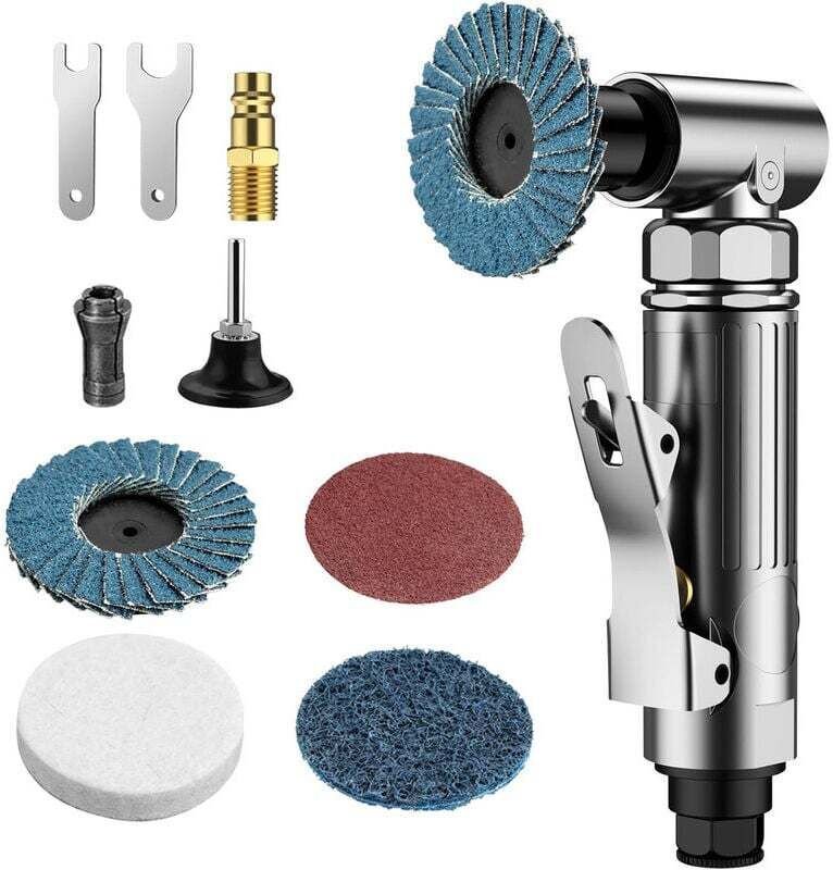 Druckluftschleifer Set, 90° Druckluft Winkelschleifer 6.2 Bar Druckluft Schleifer Stabschleifer mit 6,35mm & 3,18mm Span...