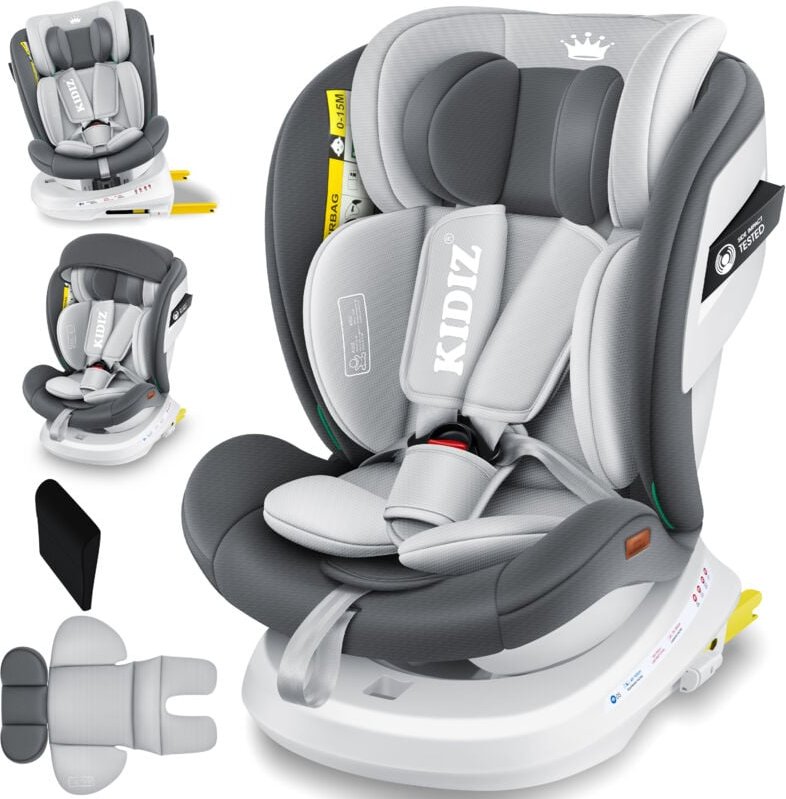Kindersitz Baby Autositz Kinderautositz Isofix Top Tether 360° drehbar Gruppe 0/1/2/3 ab Geburt 0-36kg Mit Sonnenschutzd...