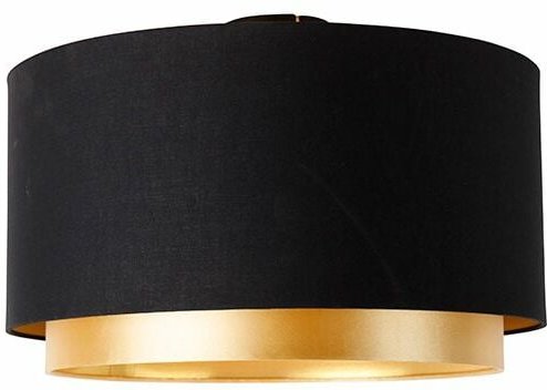 Moderne Deckenleuchte schwarz mit goldenem 47 cm Duo-Schirm - Combi